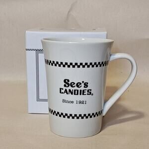 NEW See's Candies JUMBO Ceramic Coffee Cup Mug VINTAGE 20oz